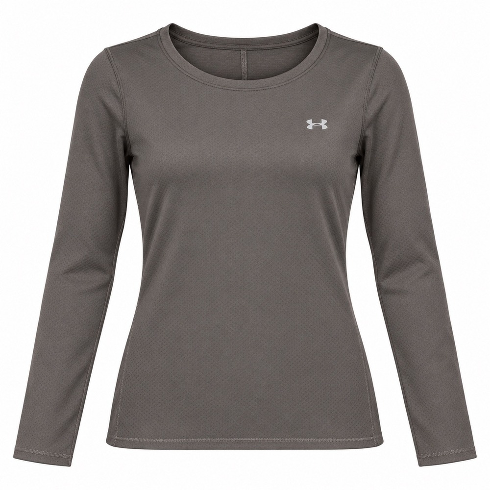 Under Armour Womens HeatGear Long Sleeve Fitted Athletic Shirt Mauve Small